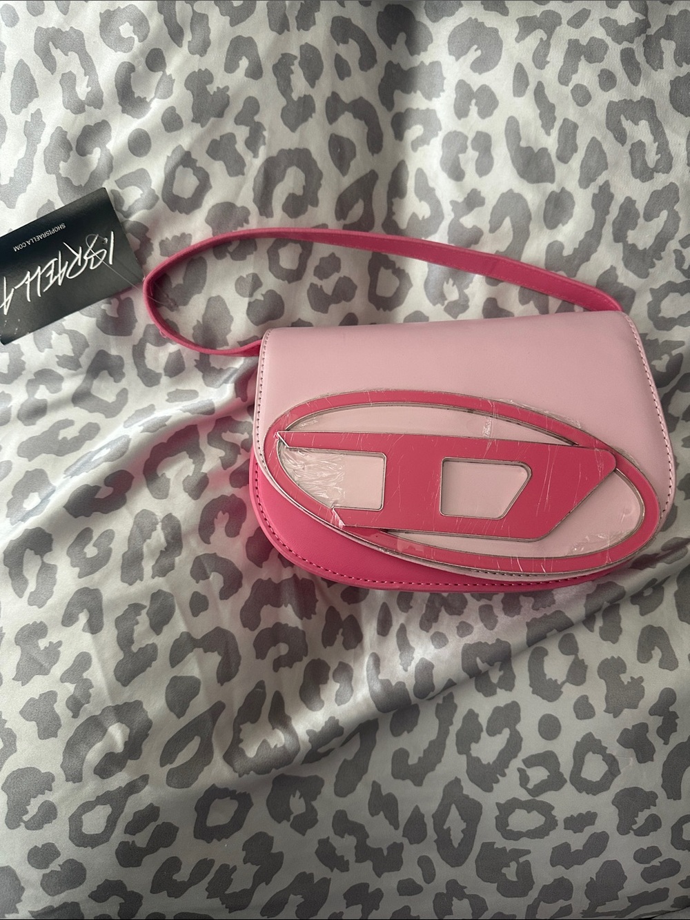 Diesel Pink Two-Tone Crossbody Bag